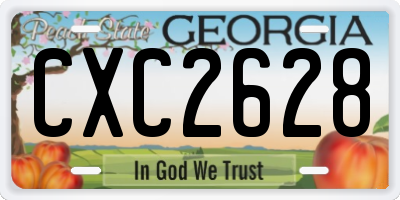 GA license plate CXC2628