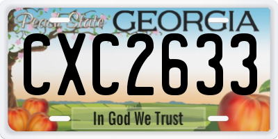 GA license plate CXC2633