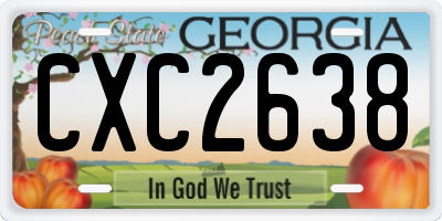 GA license plate CXC2638