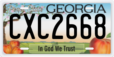 GA license plate CXC2668