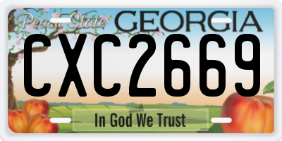 GA license plate CXC2669