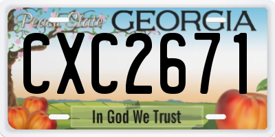 GA license plate CXC2671