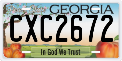 GA license plate CXC2672