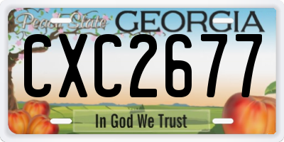GA license plate CXC2677
