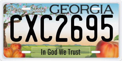 GA license plate CXC2695