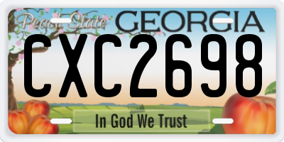 GA license plate CXC2698