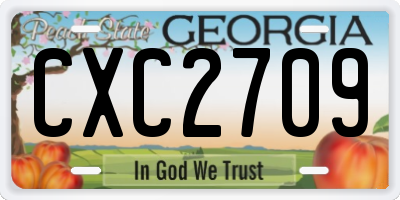 GA license plate CXC2709