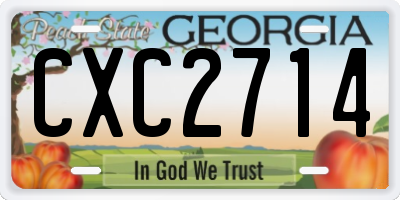 GA license plate CXC2714