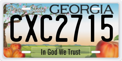 GA license plate CXC2715