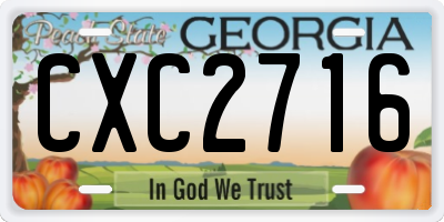 GA license plate CXC2716