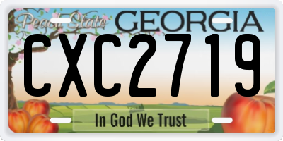 GA license plate CXC2719