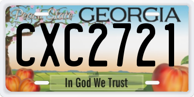 GA license plate CXC2721