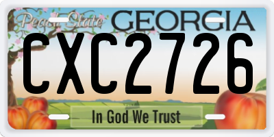 GA license plate CXC2726