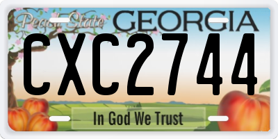 GA license plate CXC2744