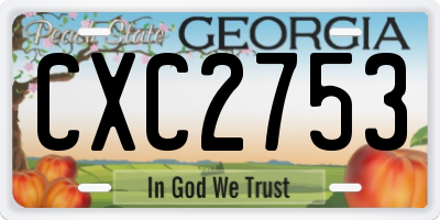 GA license plate CXC2753