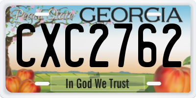 GA license plate CXC2762