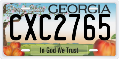 GA license plate CXC2765