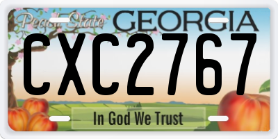 GA license plate CXC2767