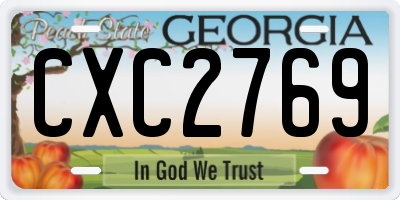 GA license plate CXC2769