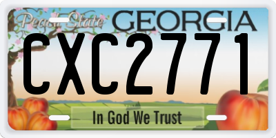 GA license plate CXC2771
