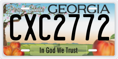 GA license plate CXC2772
