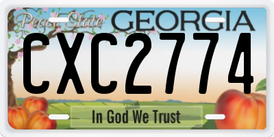 GA license plate CXC2774