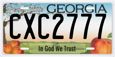 GA license plate CXC2777