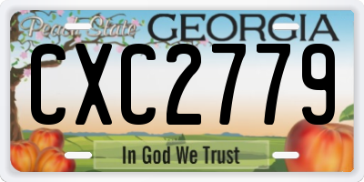 GA license plate CXC2779