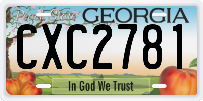GA license plate CXC2781