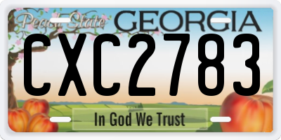 GA license plate CXC2783