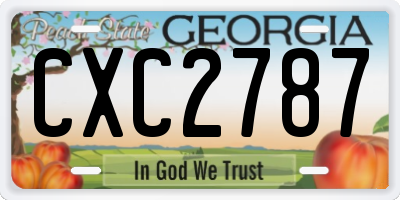 GA license plate CXC2787