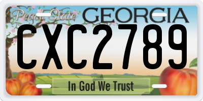 GA license plate CXC2789