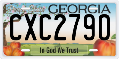 GA license plate CXC2790