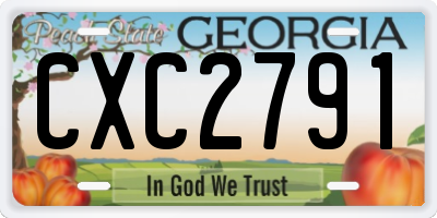 GA license plate CXC2791
