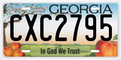 GA license plate CXC2795