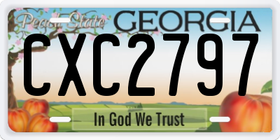GA license plate CXC2797