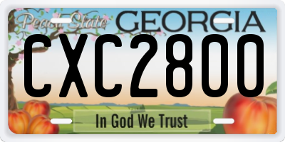 GA license plate CXC2800