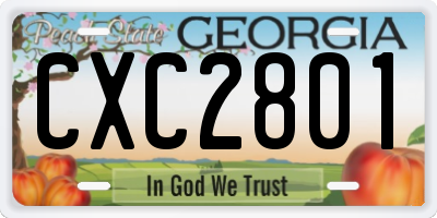 GA license plate CXC2801