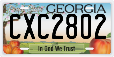 GA license plate CXC2802