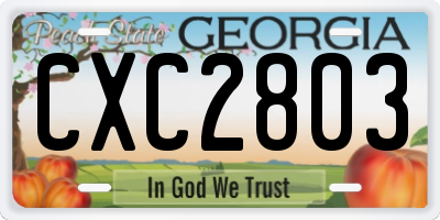 GA license plate CXC2803