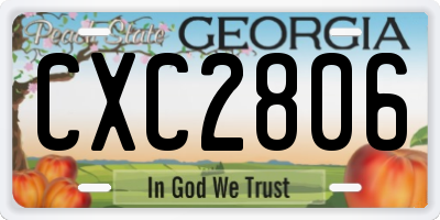 GA license plate CXC2806