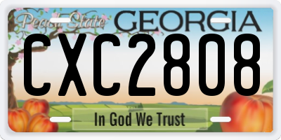 GA license plate CXC2808