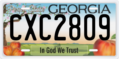 GA license plate CXC2809