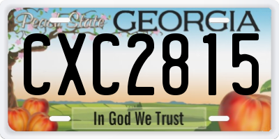 GA license plate CXC2815