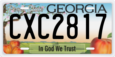 GA license plate CXC2817