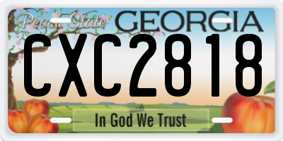 GA license plate CXC2818