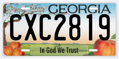 GA license plate CXC2819