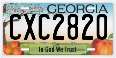GA license plate CXC2820