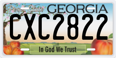 GA license plate CXC2822