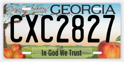 GA license plate CXC2827